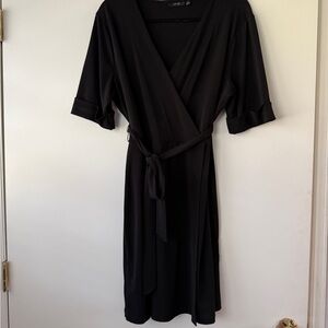 🚫SOLD🚫Apt. 9 Black Midi Wrap Dress with Tie Waist